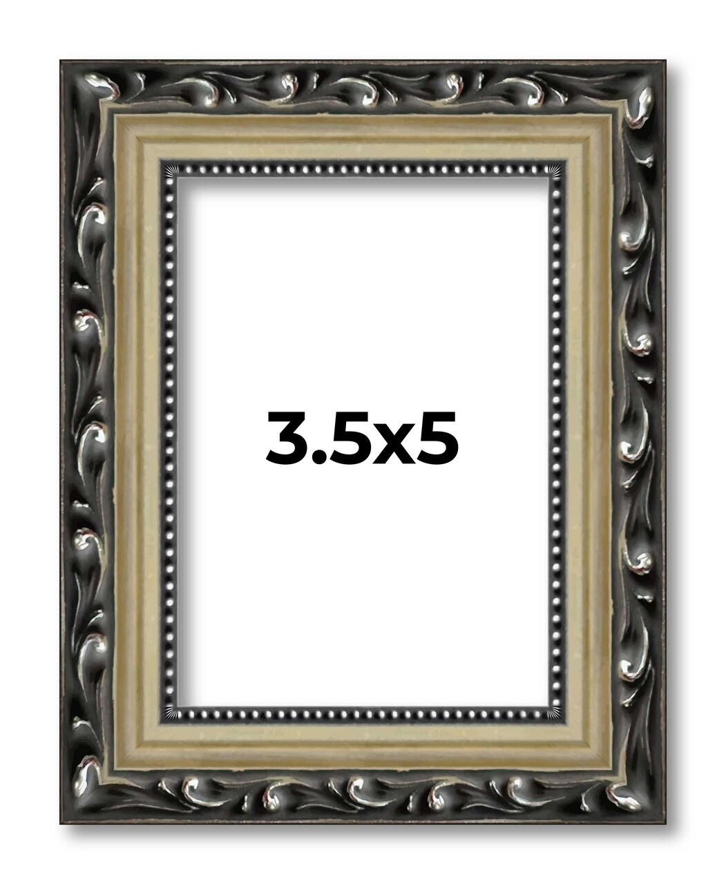 3.5x5 Museum-Quality Picture Frame with UV-Resistant Acrylic & Acid-Free Backing, Available in 4 Finishes - Gold, Silver, Bronze, and Black